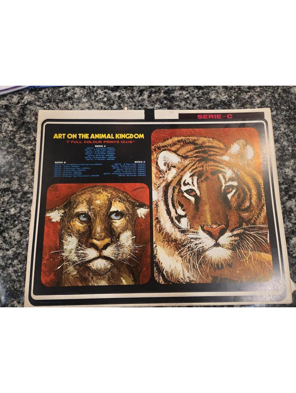 Vintage Arnau Gross Art On Animal Kingdom 7 Limited Color Litho Prints Spain